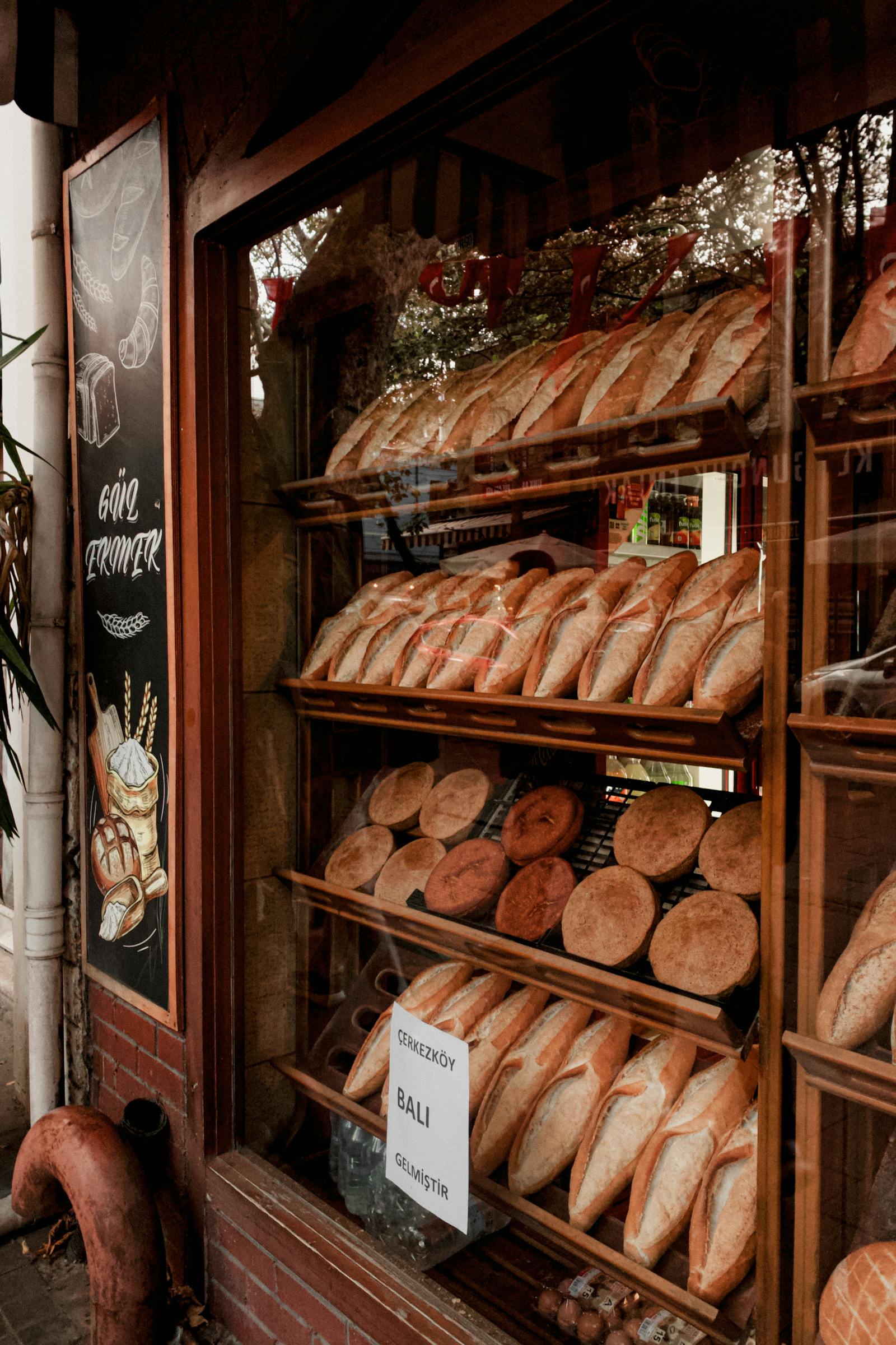 Tempting assortment of sweet snacks and baked goods at a bakery
