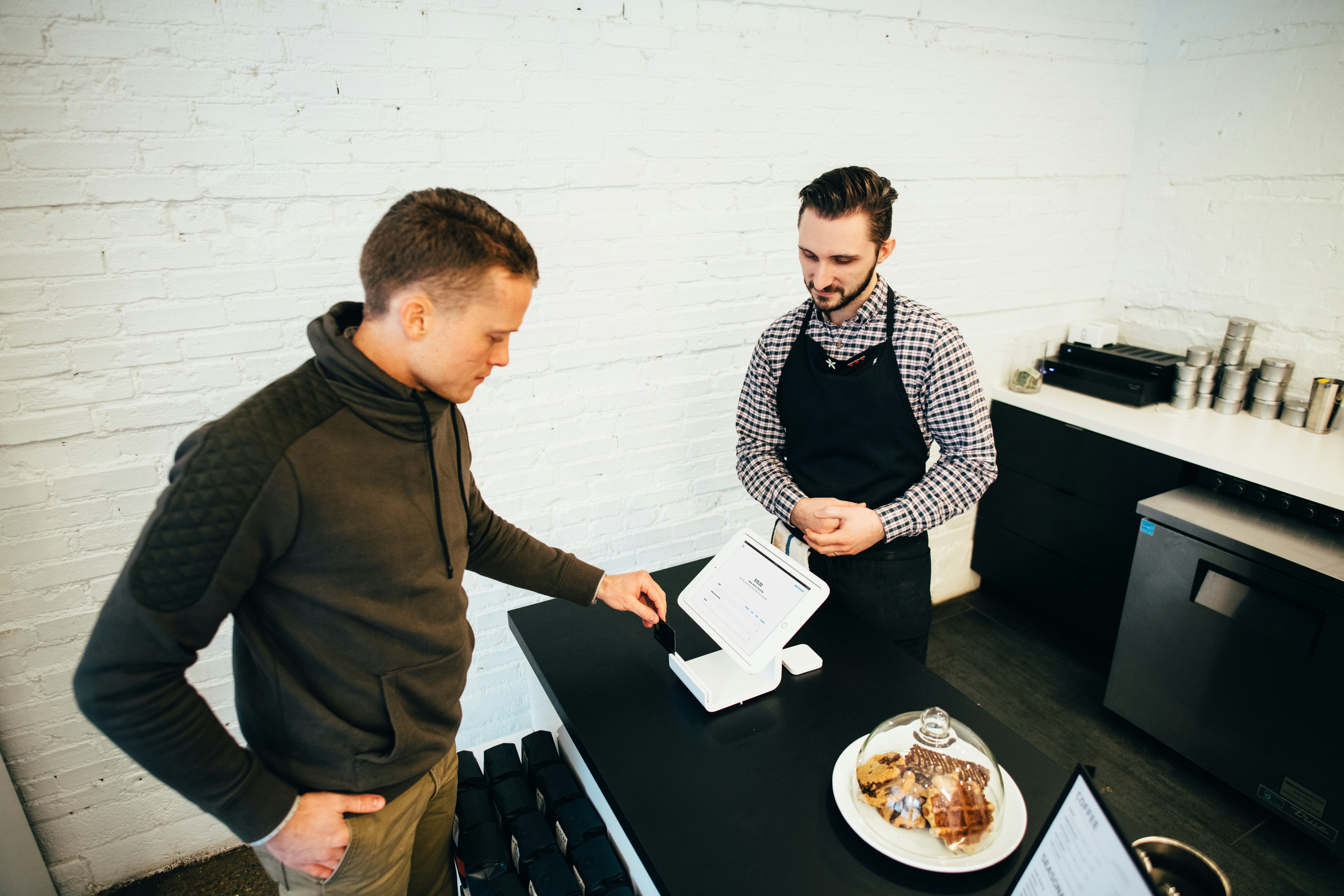 Customer paying for an order with a credit card