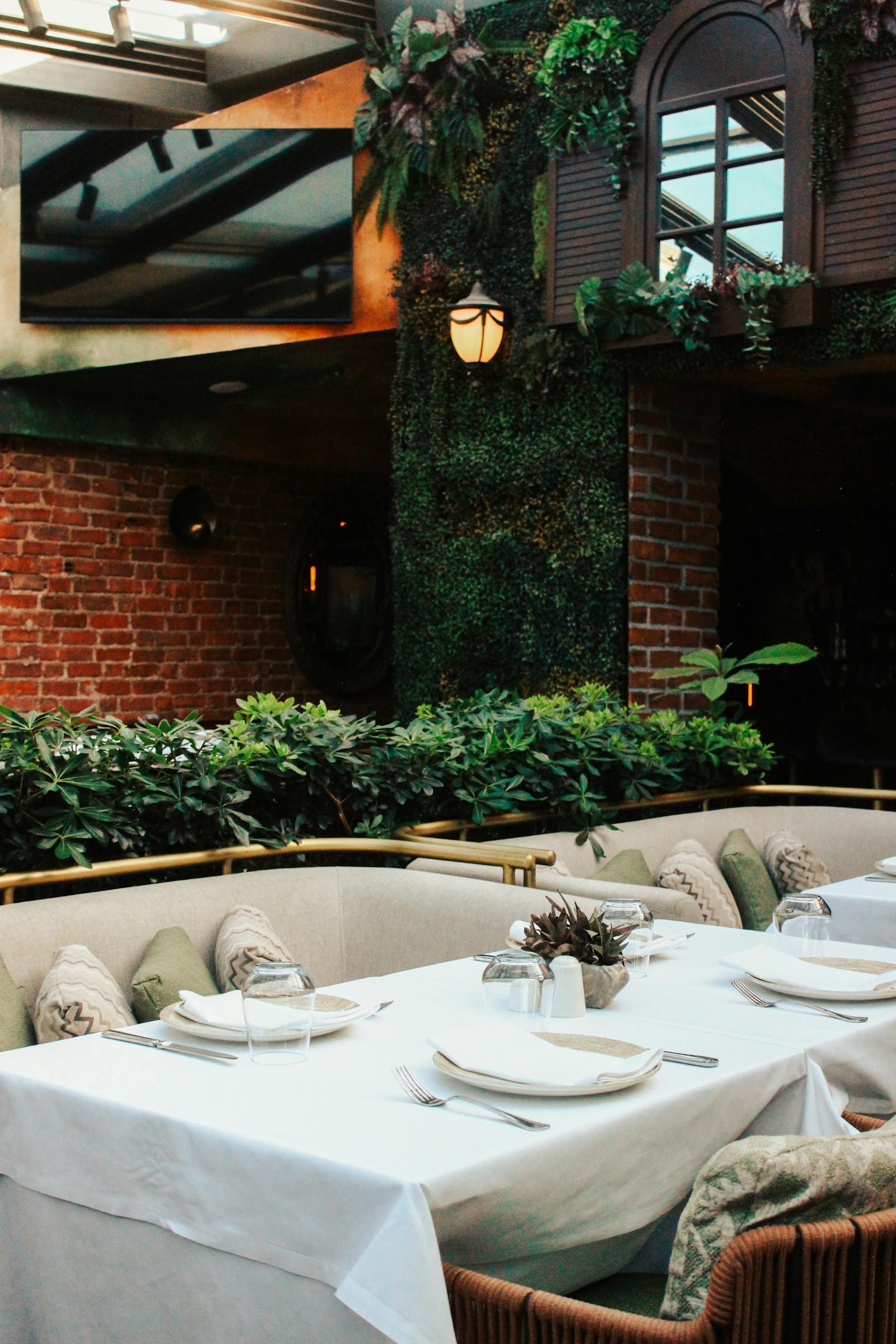 Cozy wood-furnished restaurant interior with warm lighting